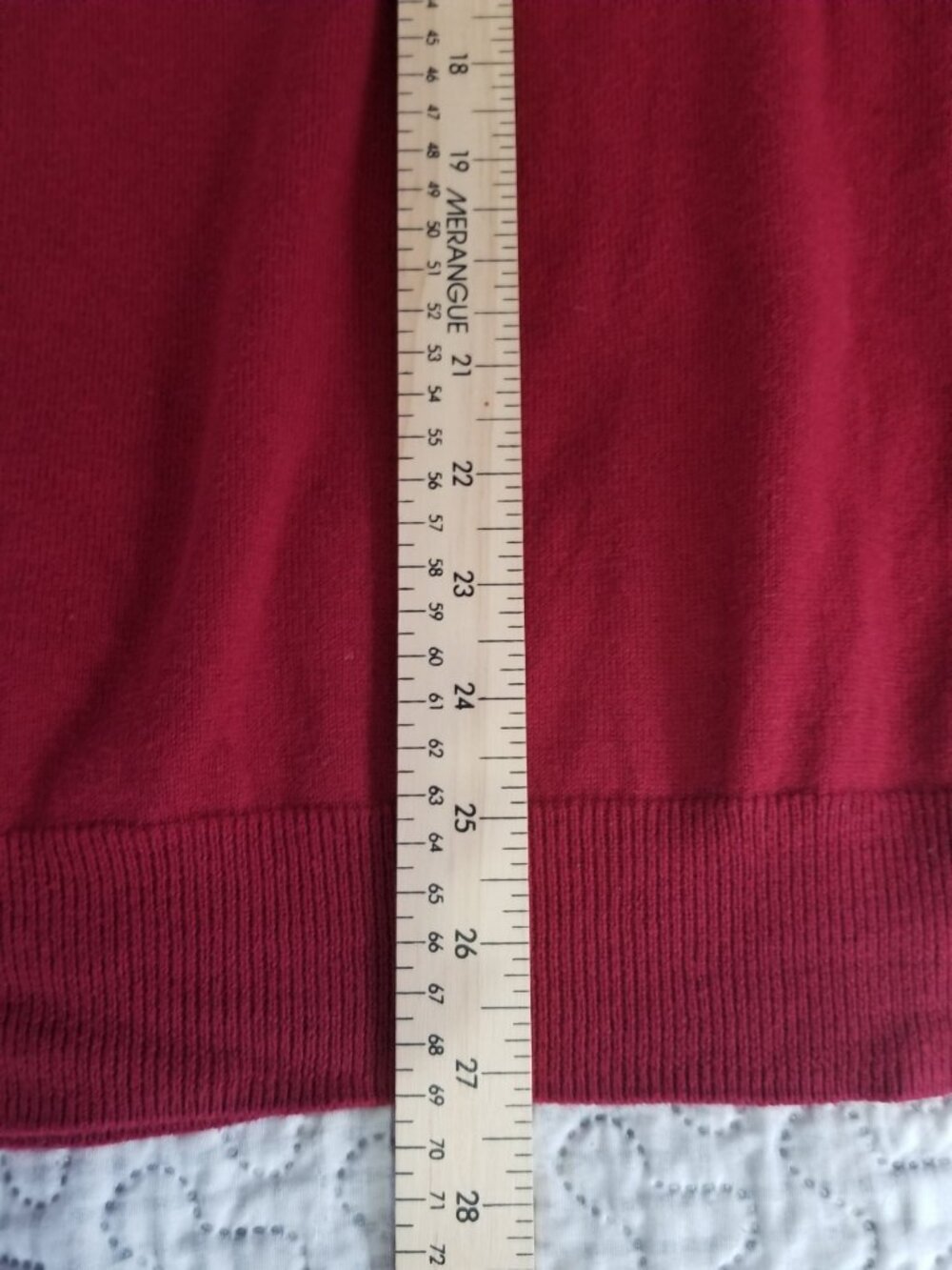 Hudson North Men's Pima Cotton Red V-Neck Sweater Size Medium - Picture 7 of 7